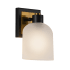 Artcraft Lighting Lyndon 8" Tall Bathroom Sconce Black / Brushed Brass / Clear