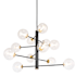 Artcraft Lighting Aurelia 34" Wide Chandelier Black / Brushed Brass / White