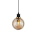 Artcraft Lighting Gem 6" Wide Mini Pendant Black / Brushed Brass / Amber