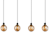 Artcraft Lighting Gem 4 Light 45" Wide Linear Pendant Black / Brushed Brass / Amber