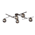 Artcraft Lighting Modena 5 Light 35" Wide Semi-Flush Ceiling Fixture Black / Smoke