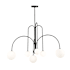 Artcraft Lighting Comet 6 Light 32" Wide LED Abstract, Shaded Chandelier Semi Matte Black