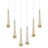 Artcraft Lighting Sunnyvale 6 Light 34" Wide LED Linear Pendant Brass / Clear