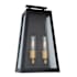 Artcraft Lighting Charlestown 2 Light 16" Tall Outdoor Wall Sconce with Clear Glass Shade Black / Vintage Gold