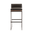 Arteriors 16" Wide Iron Framed Leather Bar Stool Graphite