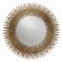 Arteriors Prescott 30-1/2" Diameter Circular / Sunburst Framed Bathroom Mirror Antiqued Gold Leaf