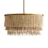 Arteriors Baja 3 Light 30" Wide Beaded Drum Chandelier Antique Brass / Natural