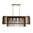 Arteriors Valencia 5 Light 49" Wide Linear Chandelier Antique Brass / Dark Walnut Stained