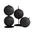 Arteriors Kyros 4" Tall Resin Patterns and Designs Sculpture - Set of 3 Ebony