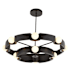 Arteriors Hans 44" Wide LED Ring Chandelier with Frosted Glass Shades Swirl