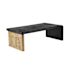 Arteriors Cunningham 56" Wide Wood Coffee Table Ebony / Antique Brass