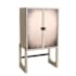 Arteriors Jermaine 36" Wide 2 Door Glass Bar/Wine Cabinet Antiqued Amber / Smoke