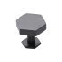 Ashley Norton Solid Brass Hex 1-3/4 Inch Geometric Cabinet Knob with Backplate Dark Oil Rubbed