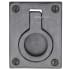Ashley Norton Flush 2-1/2" Long Front Mount Luxury Solid Bronze Drop Ring Cabinet Pull on Backplate Dark Bronze