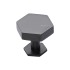 Ashley Norton Solid Brass Hex 1-3/8 Inch Geometric Cabinet Knob with Backplate Dark Oil Rubbed