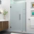 Aston Belmore GS 72" High x 42" Wide Hinged Frameless Shower Door with 28" Door Width and Frosted Glass Matte Black
