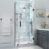 Aston Belmore XL 80" High x 35" Wide Hinged Frameless Shower Door with Clear Glass Bronze