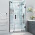 Aston Belmore XL 80" High x 48" Wide Hinged Frameless Shower Door with Clear Glass Bronze