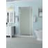 Aston Belmore 72" High x 30" Wide Hinged Frameless Shower Door with 24" Door Width and Frosted Glass Chrome