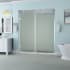 Aston Belmore 72" High x 54" Wide Hinged Frameless Shower Door with 32" Door Width and Frosted Glass Chrome