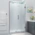 Aston Belmore XL 80" High x 51" Wide Hinged Frameless Shower Door with Frosted Glass Bronze