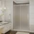 Aston Moselle 48" Wide x 77-1/2" High Frameless Sliding Shower Door with Frosted Glass and Right Hand Drain Chrome