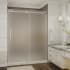 Aston Moselle 60" Wide x 77-1/2" High Frameless Sliding Shower Door with Frosted Glass and Center Drain Chrome
