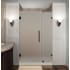 Aston Nautis 51" Wide x 72" High Frameless Hinged Shower Door with Frosted Glass Bronze