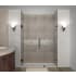 Aston Nautis GS 68" Wide x 72" High Frameless Hinged Shower Door with Clear Glass and Glass Shelves Bronze