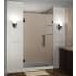 Aston Nautis GS 36" Wide x 72" High Frameless Hinged Shower Door with Frosted Glass and Glass Shelves Bronze