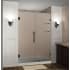 Aston Nautis GS 69" Wide x 72" High Frameless Hinged Shower Door with Frosted Glass and Glass Shelves Bronze
