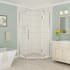 Aston Merrick 72" High x 38" Wide x 38" Deep Hinged Frameless Shower Enclosure with 28" Door Width and Clear Glass Chrome