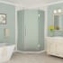 Aston Merrick 72" High x 40" Wide x 40" Deep Hinged Frameless Shower Enclosure with 25" Door Width and Frosted Glass Chrome
