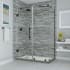 Aston Bromley 72" High x 64" Wide x 38" Deep Hinged Frameless Shower Enclosure with 28" Door Width and Clear Glass Matte Black