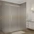 Aston Moselle 72" Wide x 35" Deep x 75" High Frameless Sliding Shower Enclosure with Frosted Glass Chrome
