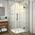 Aston 72" High x 32" Wide x 36" Deep Hinged Frameless Shower Enclosure with Clear Glass and a Two Tiered Shelving System Bronze