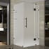Aston 72" High x 39" Wide x 38" Deep Hinged Frameless Shower Enclosure with Frosted Glass and a Two Tiered Shelving System Bronze