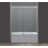 Aston 60" x 60" Completely Frameless Tub Height Shower Sliding Door with 3/8" Glass Chrome