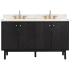 Avanity Adele 60" Free Standing Double Basin Vanity Set with Cabinet and Quartz Vanity Top Black