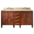 Avanity Brentwood 61" Free Standing Double Basin Vanity Set with Cabinet and Marble Vanity Top New Walnut