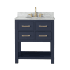 Avanity Brooks 30" Free Standing Single Basin Vanity Set with Wood Cabinet and Marble Vanity Top Navy Blue