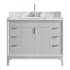 Avanity Emma 43" Free Standing Single Vanity Set with Wood Cabinet and Granite Vanity Top Dove Gray / Carrera White