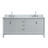 Avanity Emma 73" Free Standing Double Basin Vanity Set with Wood Cabinet and Granite Vanity Top Dove Gray / Carrera White