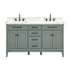 Avanity Madison 60" Free Standing Double Basin Vanity Set with Cabinet and Marble Vanity Top Smoke Green