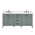 Avanity Madison 72" Free Standing Double Basin Vanity Set with Cabinet and Marble Vanity Top Smoke Green
