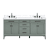 Avanity Madison 72" Free Standing Double Basin Vanity Set with Cabinet and Engineered Stone Vanity Top Smoke Green