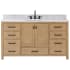 Avanity Modero 60" Free Standing Single Basin Vanity Set with Cabinet and Marble Vanity Top Brushed Oak
