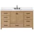 Avanity Modero 60" Free Standing Single Basin Vanity Set with Cabinet and Engineered Stone Vanity Top Brushed Oak