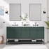 Avanity Paisley 72" Free Standing Double Basin Vanity Set with Cabinet and Cultured Marble Vanity Top Everglade Green