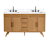 Avanity Taylor 61" Free Standing Double Basin Vanity Set with Cabinet and Engineered Stone Vanity Top Natural Teak